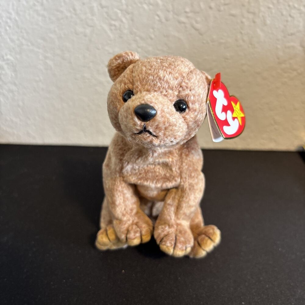 Ty Beanie Baby Pecan The Bear Plush Toy - DOB April 15, 1999